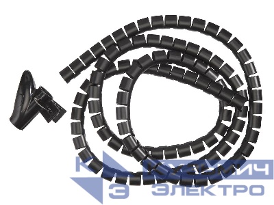 Органайзер  для проводов с инструментом для укладки, ID-20mm, 2м, пластик, черный NETKO Optima