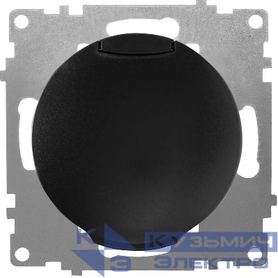 Розетка 1-м СП Florence 16А IP20 с заземл. с крышкой винтов. клеммы механизм черн. (1E10501303) OneKeyElectro 2172814
