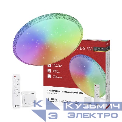 Светильник светодиодный COMFORT MYSTERY-RGB 125Вт 3000-6500К 10000лм 230В 500х80мм с пультом ДУ IN HOME 4690612058900