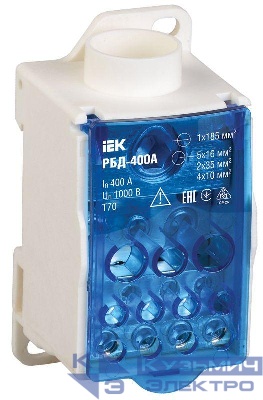 Блок распределительный на DIN-рейку РБД-400А IEK RBD-400