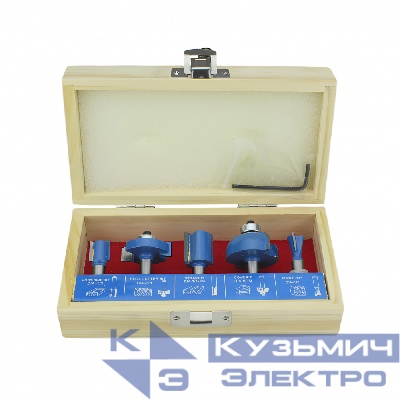 Diamond Industrial Набор фрез по дереву 5 штук хвостовик S=8 мм дер.коробка Diamond Industrial 0