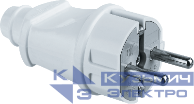 Вилка прямая 61 359 NCA-PL02-16A-E-WH с заземл. бел. Navigator 61359