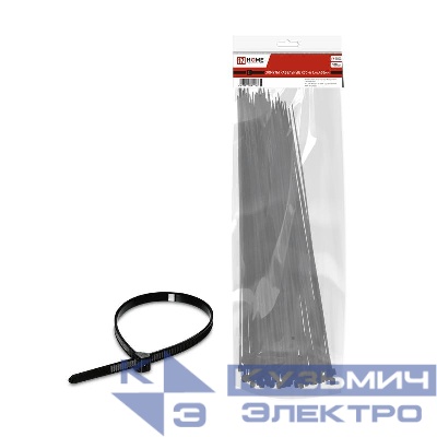 Хомут КСС-А 7.6х400 нейлоновый с УФ защитой черн. (уп.100шт) IN HOME 4690612061153