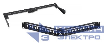 Патч-панель угловая модульная 19дюйм 1U 24 порта для неэкранир. модулей с задн. кабельн. организатором (без модулей) Cabeus 7983c