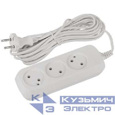 Удлинитель 3х5м без заземл. ШВВП 2х0.75 UDL-6-350 Greenline Эра Б0065070