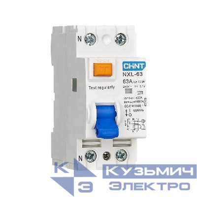 Выключатель дифференциального тока (УЗО) 2п 40А 30мА тип AC NXL-63 6кА (R) CHINT 280723