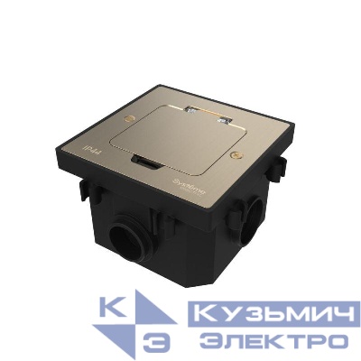 Лючок MultiDesk MDK20 на 2мод. IP44 с монтажной коробкой для бетонных полов никель SE MDK20202NC