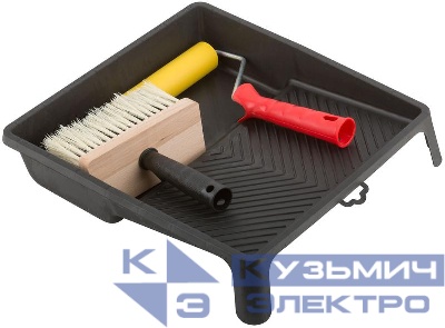 Набор для наклеивания обоев (ванночка 350х330мм+валик прижимной 150мм +макловица) FIT 03030