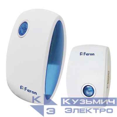 Звонок электрический дверной (36 мелодий) бел. син. E-376 FERON 23689