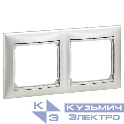 Рамка 2-м Valena горизонт. алюм. Leg 770152