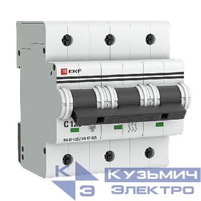 Выключатель автоматический модульный 3п C 125А 15кА ВА 47-125 PROxima EKF mcb47125-3-125C