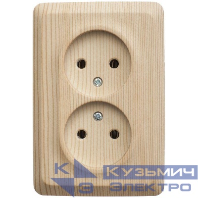 Розетка угловая 2-м ОП Этюд 16А IP20 без заземл. без защ. шторок сосна SE PA16-105D