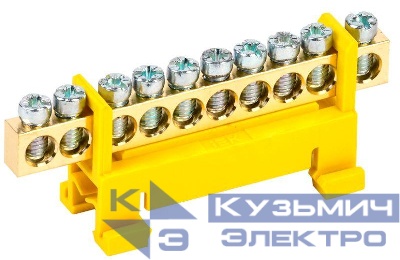 Шина PE "земля" на DIN-изол. "Стойка" ШНИ 6х9-10-С-Ж IEK YNN10-69-10P-K05
