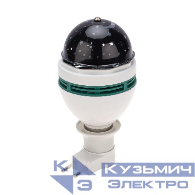 Диско-лампа светодиодная E27 230В проекция звезды с переходником в розетку Neon-Night 601-259