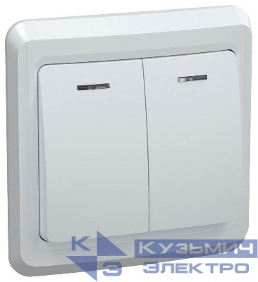 Выключатель 2-кл. СП Вега 10А IP20 ВС10-2-1-ВБ с индикацией бел. GENERICA EVV21-K01-10-DM