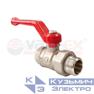 Кран шаровой латунный OPTIMA ВР/НР с американкой никел. покрытием ручка-рычаг 1/2дюйм (80/20) VALFEX VF.225.NLR1.012