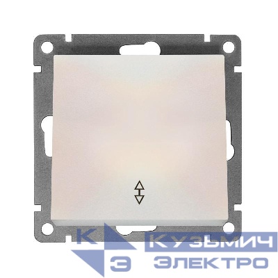 Переключатель проходной 1-кл. СП Афина 10А IP20 механизм жемчуж. Universal A0025-OBr