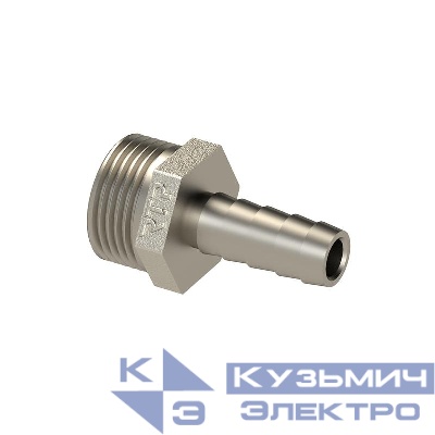 Штуцер для шланга латунь наружн. резьба 16х1/2дюйм никель (инд. упак.) RTP 34951