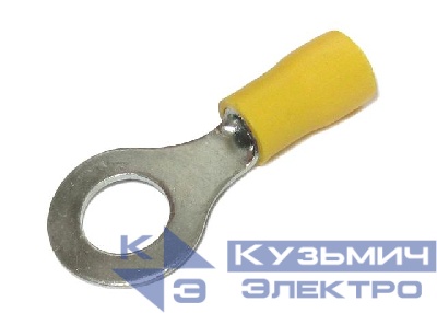 Кольцевой кабельный наконечник RVL 5,5-8 (НКИ d=8,4мм) 4-6мм2, изолированный, желтый, 100шт., NETKO Optima