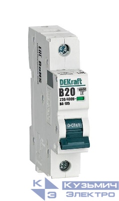 Выключатель автоматический модульный 1п B 20А 10кА ВА-105 DEKraft 13106DEK