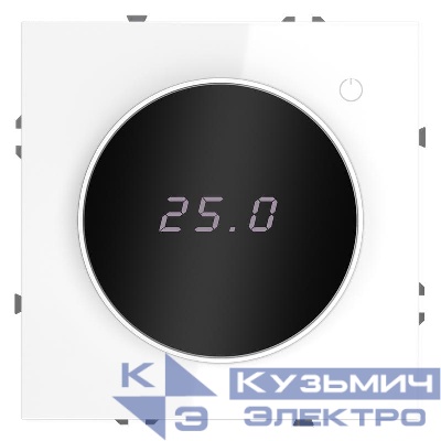 Терморегулятор электронный S70 с индикацией и датчиком для теплого пола механизм бел. глянцевый Voltum VLS070101
