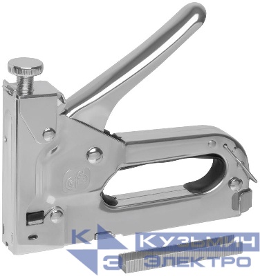 Степлер для узких скоб "тип 53" 4-14мм с регулировкой силы удара металлический корпус FIT 32145