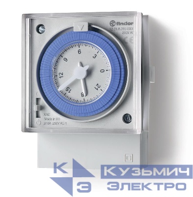 Реле времени механическое суточное 16А 120...230В AC 1CO монтаж на панель резервн. источник питания IP20 FINDER 123182300000PAS