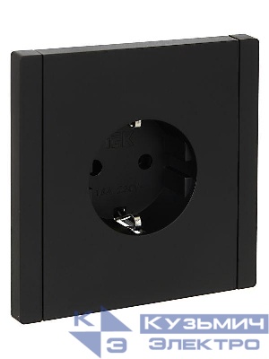 Розетка СП FORTE&PIANO FP116 16А с заземл. без защ. шторок винт. крепл. черн. IEK FP-R11-16-K02
