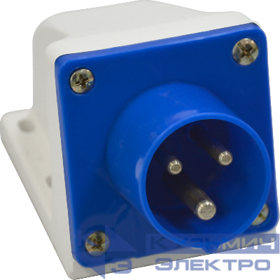 Вилка 513 16А 6h 220AC 2P+PE IP44 для монтажа на поверхность КЭАЗ 241213