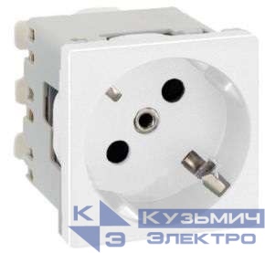 Розетка 1-м СП 2мод. Simon Connect 16А IP20 250В с заземл. модуль K45 винтов. клеммы механизм бел. Simon K01-9