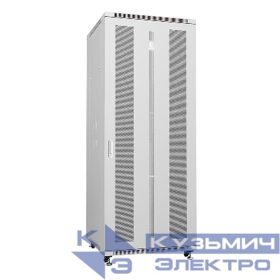 Шкаф монтажный телекоммуникационный напольн. ND-05C-42U80/80 19дюйм 42U 800х800х2055мм для распределит. и серверн. оборудования; передн. и задн. перфорир. двери ручка с замком RAL 7035 сер. Cabeus 7226c