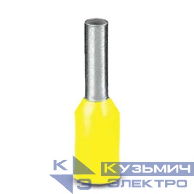 Штыревой втулочный кабельный наконечник E 25-22 (НШВИ F=22мм) 25мм2, изолированный, желтый, 100шт, NETKO Optima