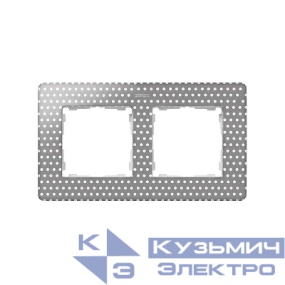 Рамка 2-м Simon82 Detail тепло-серый горошек Simon 8200620-211
