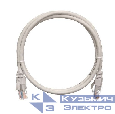 Шнур коммутационный кат.5E (класс D) U/UTP 4 пары 24 AWG (7х0.205мм) 100МГц 2хRJ45 (8P8C) T568B заливной с защитой защелки мж BC чистая медь LSZH нг(А)-HFLTx сер. (дл.10м) NIKOMAX NMC-PC4UD55B-100-C-GY