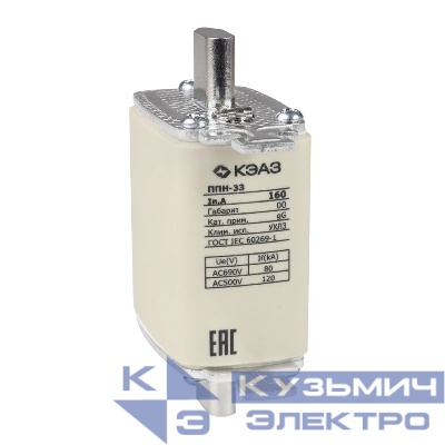 Вставка плавкая ППН 33 16А X3 габарит 00 УХЛ3 КЭАЗ 111350