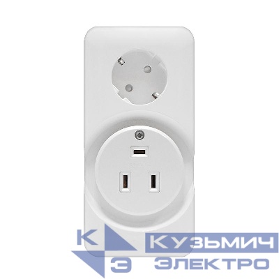 Розетка 2-м комбинированная для электроплиты 32А + розетка с/з 16А 250В бел. Universal 5310