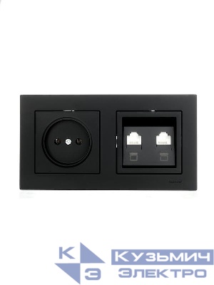 Рамка 2-местн. горизонт. VESNA черн. бархат LEZARD 742-4200-147