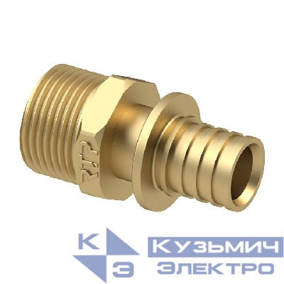 Муфта аксиальная латунь наружн. резьба 20х1/2дюйм жел. RTP 34780