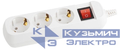 Колодка удлинителя 3-м с заземл. KX-3es с выкл. Эра Б0028342