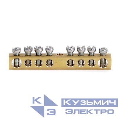 Шина на 8 отверст. 2х6мм 6х4мм латунная DKC F08AB011