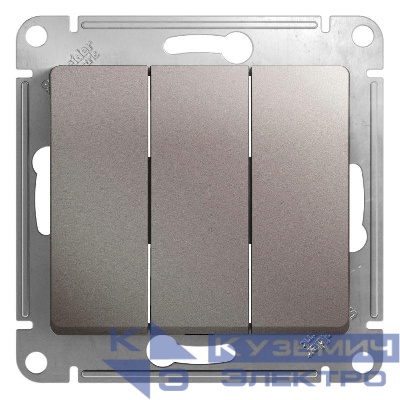 Выключатель 3-кл. СП Glossa 10А IP20 (сх. 3) 10AX механизм платина SE GSL001231