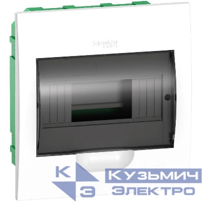 Бокс встраиваемый СП City9 Box 1 ряд 8мод. с прозр. дверцей SE EZ9E108S2FRU