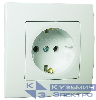 Розетка с заземлением керамика Lillium Makel 32001008