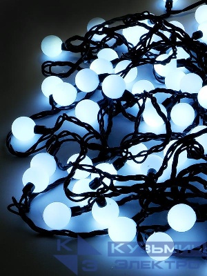 Гирлянда светодиодная "Матовые шарики" OLDBL100-W-E 12м 100LED бел. SHlights OLDBL100-W-E