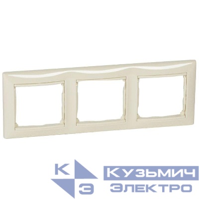 Рамка 3-м Valena горизонт. сл. кость IEK 774353