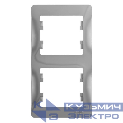 Рамка 2-м Glossa вертикал. алюм. SE GSL000306