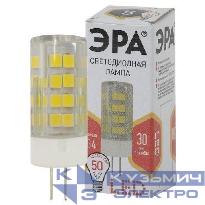 Лампа светодиодная JC-5w-220V-corn ceramics-827-G4 400лм ЭРА Б0027857