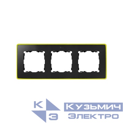 Рамка 3-м Simon82 Detail графит; основание неоново/желт. Simon 8201630-262