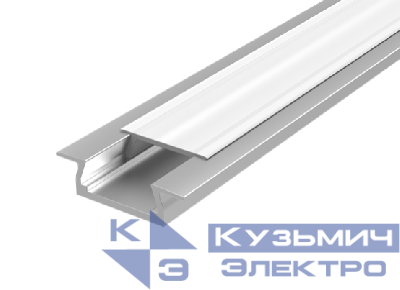 Профиль алюминиевый для LED ленты 30х11мм (монтаж. размер 24мм макс. шир. ленты 10мм) встраиваемый с рассеив. (дл.2м) опал VARTON V4-R0-70.0001.KIT-0202