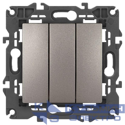 Выключатель 3-кл. Elegance 14-1107-16 250В 10АХ титан Эра Б0065799